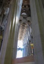 The interior of the Expiatory Temple of the Holy Family. Barcelona